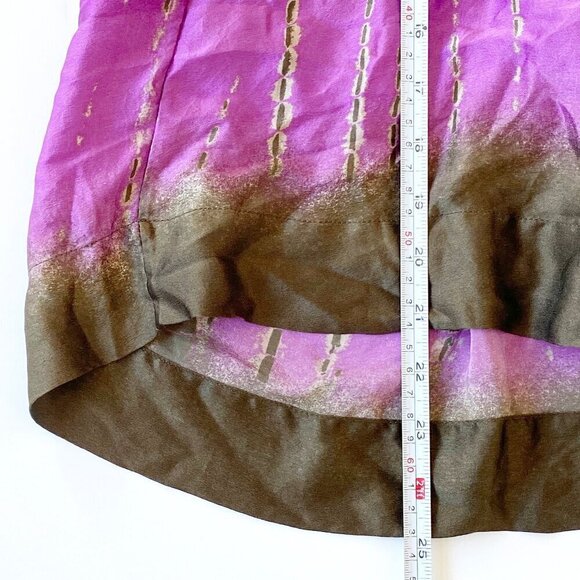 BCBG Max Azria 100% Silk Sleeveless Top Womens S Green Purple Brown Tie Dye Boho - Picture 16 of 16